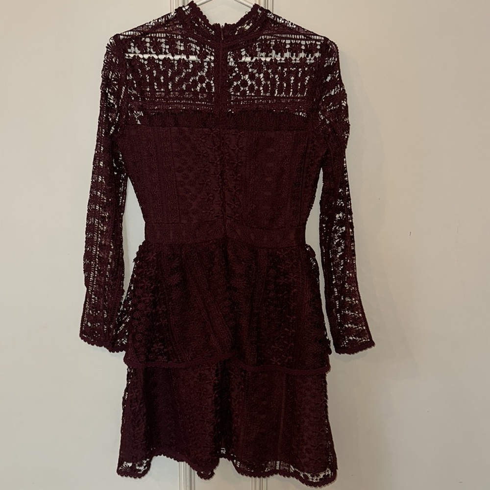 Cupcakes and Cashmere Symona Lace Dress, Malbec - Picture 5 of 6